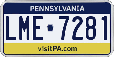 PA license plate LME7281