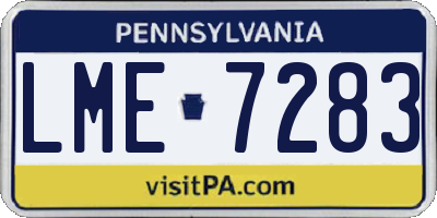 PA license plate LME7283