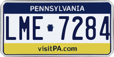 PA license plate LME7284