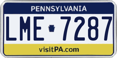 PA license plate LME7287