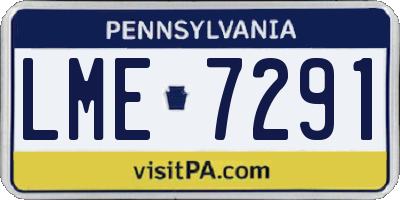 PA license plate LME7291