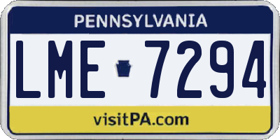 PA license plate LME7294