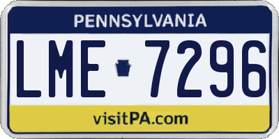 PA license plate LME7296