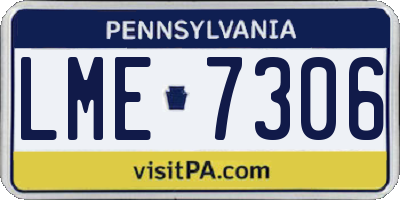 PA license plate LME7306