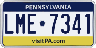 PA license plate LME7341