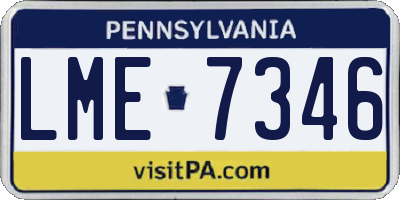 PA license plate LME7346