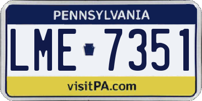 PA license plate LME7351