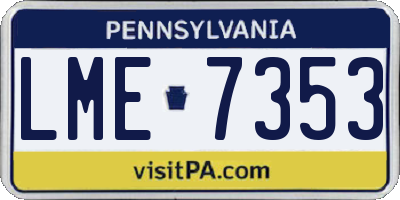 PA license plate LME7353