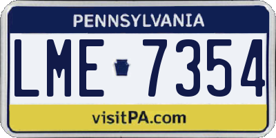 PA license plate LME7354