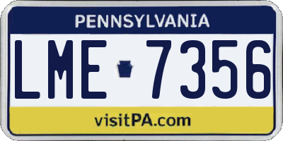 PA license plate LME7356