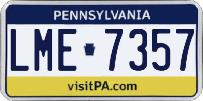 PA license plate LME7357