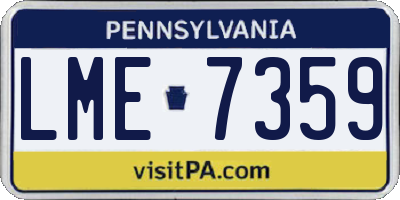 PA license plate LME7359