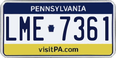 PA license plate LME7361