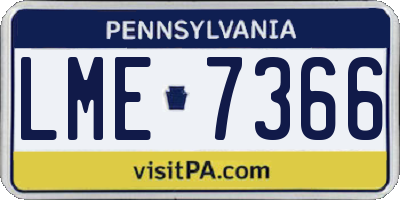 PA license plate LME7366