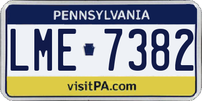 PA license plate LME7382