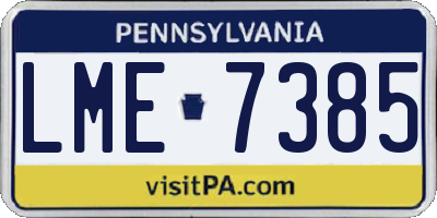 PA license plate LME7385