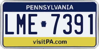 PA license plate LME7391