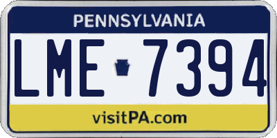 PA license plate LME7394