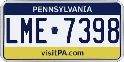 PA license plate LME7398