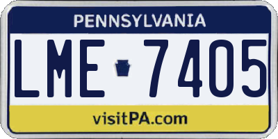 PA license plate LME7405