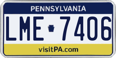PA license plate LME7406