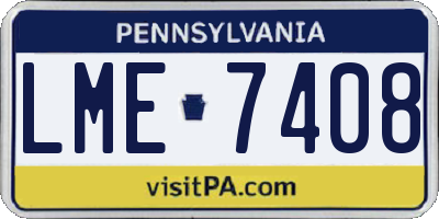 PA license plate LME7408