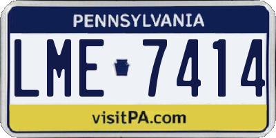 PA license plate LME7414