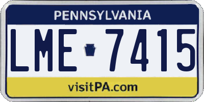 PA license plate LME7415