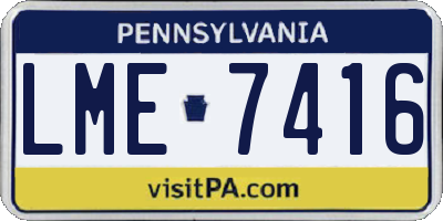 PA license plate LME7416