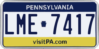 PA license plate LME7417