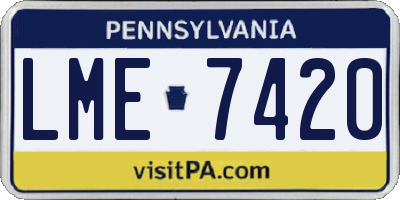 PA license plate LME7420