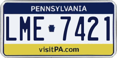 PA license plate LME7421