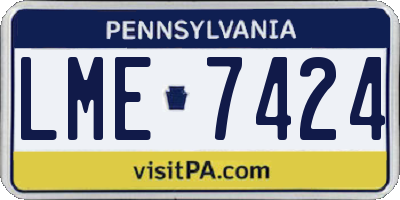 PA license plate LME7424