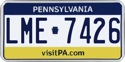 PA license plate LME7426