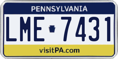 PA license plate LME7431
