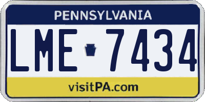 PA license plate LME7434