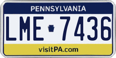 PA license plate LME7436