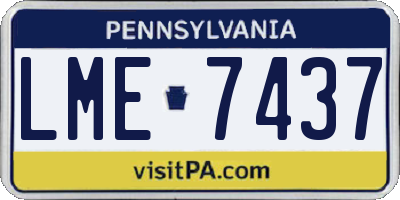 PA license plate LME7437