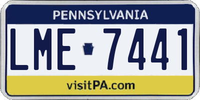 PA license plate LME7441