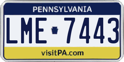 PA license plate LME7443