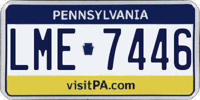 PA license plate LME7446