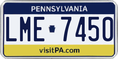PA license plate LME7450