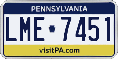 PA license plate LME7451