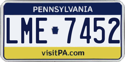 PA license plate LME7452