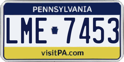 PA license plate LME7453