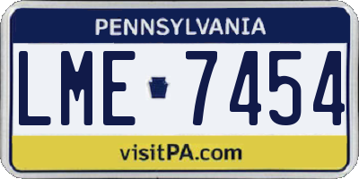 PA license plate LME7454