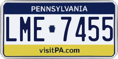 PA license plate LME7455