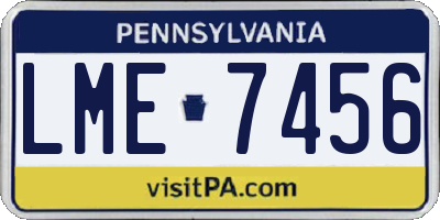 PA license plate LME7456