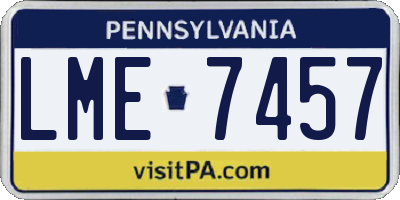 PA license plate LME7457