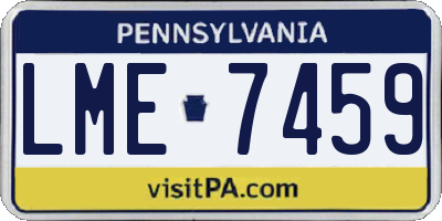 PA license plate LME7459